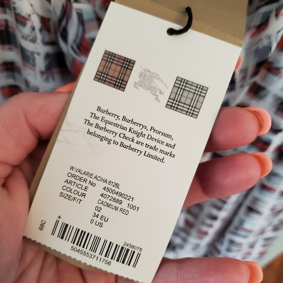 Burberry scribble check silk dress size 0 - Picture 4 of 15